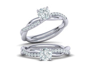 Serpa – Годежен пръстен с кръгъл диамант в 14K бяло злато